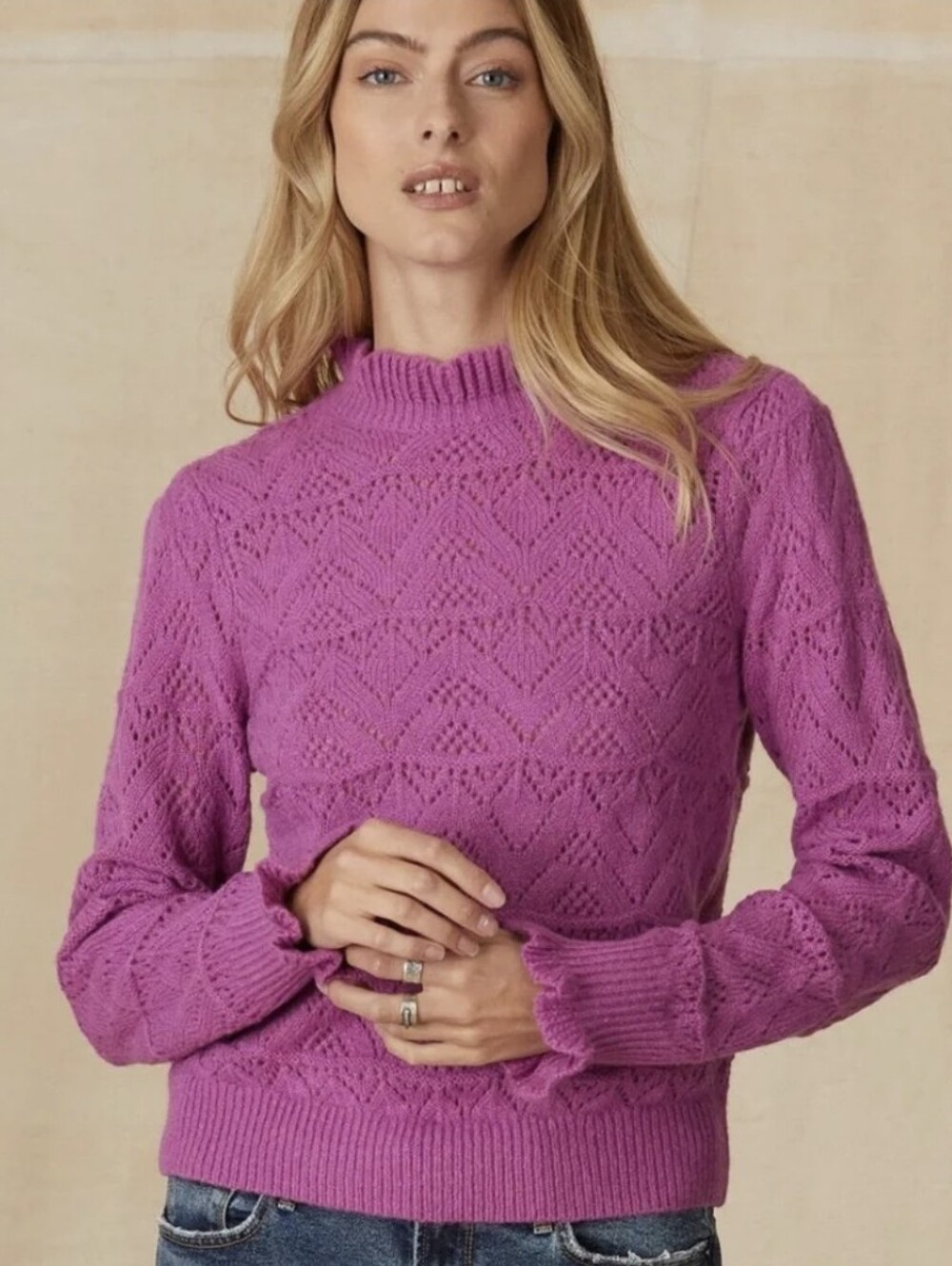 Sundance Bertina Everyday Turtleneck Sweater Purple Orchid Wool Blend Size XXL